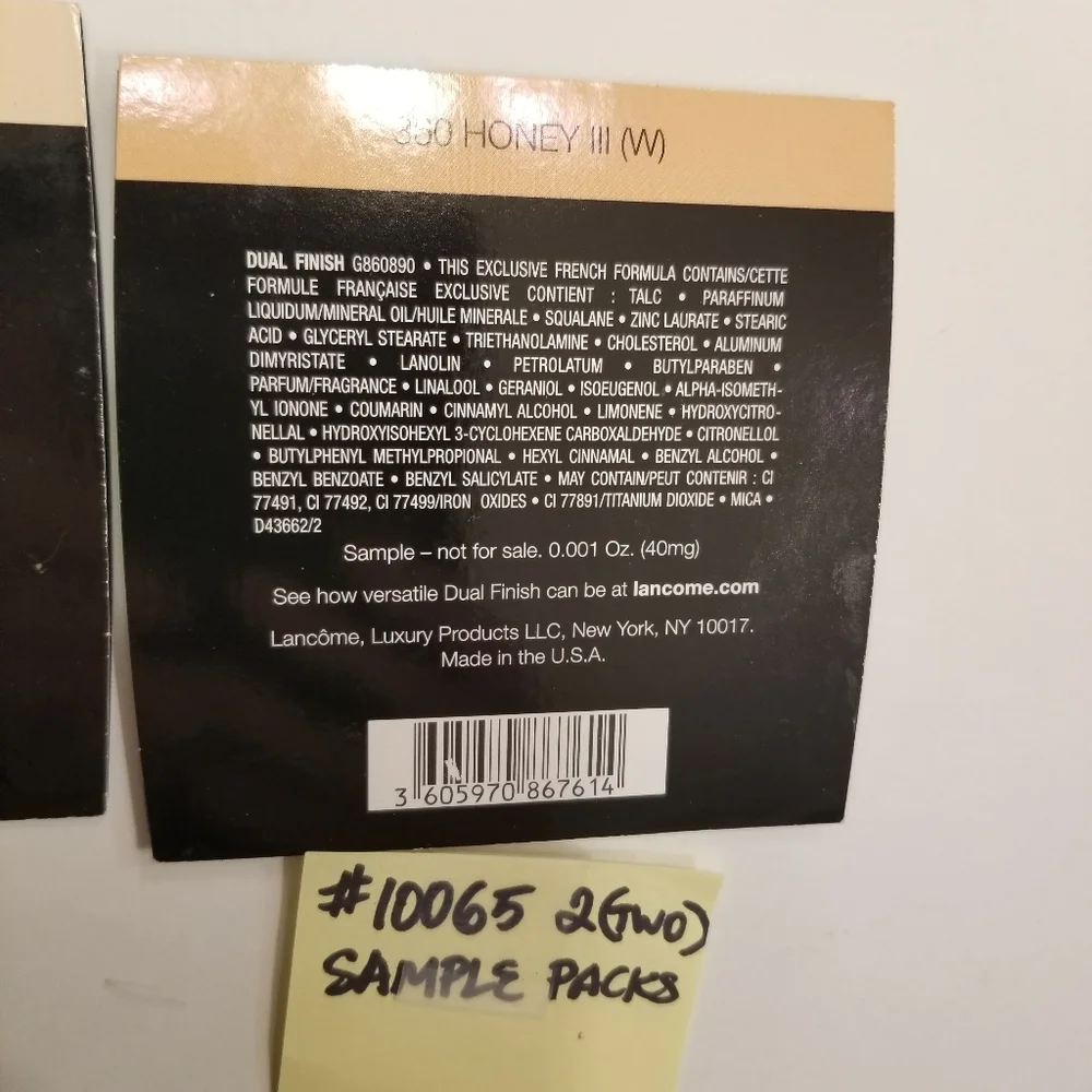 ✅Lancòme Dual Finish Powder 2 *SAMPLE* Packs with Puffs #10065, B39C